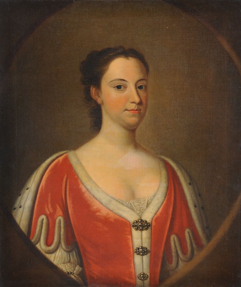 Follower of William Aikman Portrait of a noblewoman, half-length, in peeress's robes