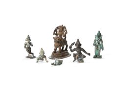 A small bronze figure of a Krishna, 19th century and other items