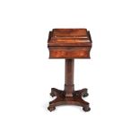 ϒ A William IV rosewood teapoy, circa 1835