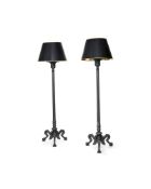 A pair of Victorian black painted cast iron torchères in Neoclassical taste, second half 19th centur