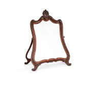 A Victorian carved mahogany easel dressing table mirror, late 19th century