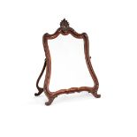 A Victorian carved mahogany easel dressing table mirror, late 19th century