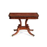 ϒ A George IV mahogany and rosewood crossbanded tea table, circa 1820