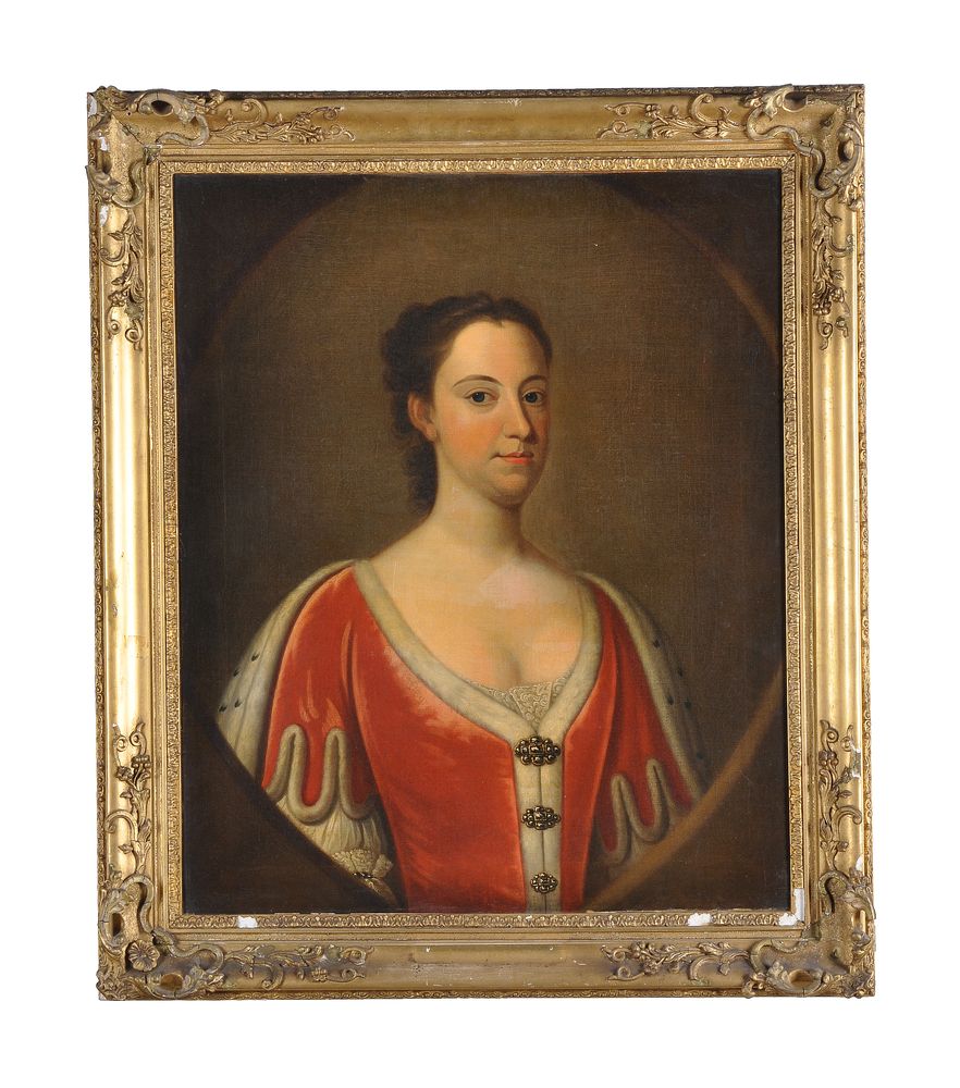 Follower of William Aikman Portrait of a noblewoman, half-length, in peeress's robes - Image 2 of 3