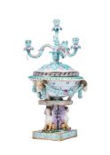 A Meissen (outside decorated) pot-pourri candelabrum, late 19th century