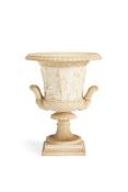 An Italian sculpted alabaster and marble model of the Borghese vase, probably 19th century and later