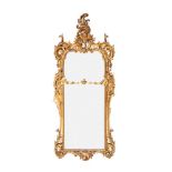 A George II carved giltwood pier mirror, circa 1755