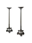 A pair of fine Regency patinated bronze torcheres in the manner of designs by Thomas Hope, circa 182