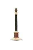 A Continental sample marble and gilt metal mounted obelisk, late 19th century