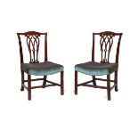 A pair of George III mahogany dining chairs, late 18th century