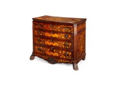 A Dutch marquetry opflaptafel or washstand , late 18th/early 19th century