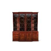 A late George III mahogany breakfront library bookcase, circa 1790, by Gillows of Lancaster