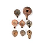 A collection of pottery oil lamps, 3rd and 4th century BC