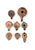 A collection of pottery oil lamps, 3rd and 4th century BC