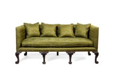 A George II style carved mahogany sofa, late 19th century