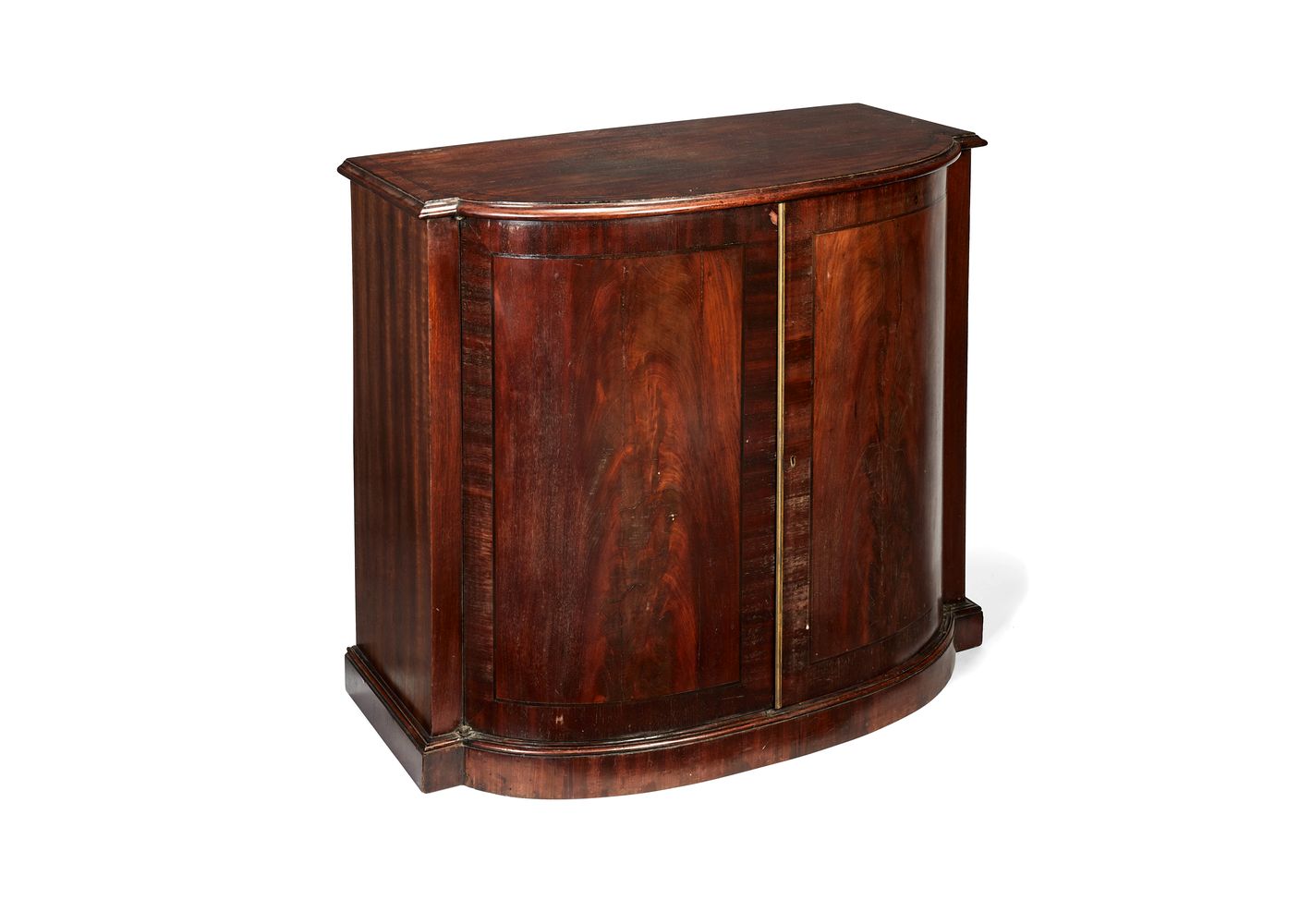 A near pair of George III and later, mahogany bow-front side cabinets - Image 2 of 2