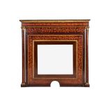 A Dutch walnut, mahogany, marquetry and parcel-gilt overmantel mirror, early 19th century