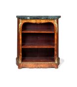 A Victorian burr walnut and gilt-brass mounted low bookcase, circa 1865