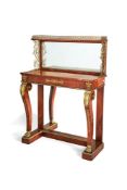 ϒ A Regency amboyna, rosewood crossbanded and gilt-brass mounted pier table, circa 1815