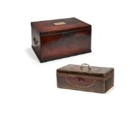 A George III mahogany and brass mounted box, last quarter 18th century