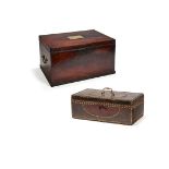 A George III mahogany and brass mounted box, last quarter 18th century