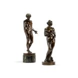 An associated pair of patinated bronze models of the Medici Venus and Capitoline Antinous, third qua