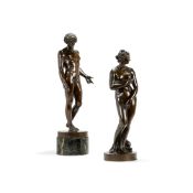 An associated pair of patinated bronze models of the Medici Venus and Capitoline Antinous, third qua