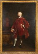 Joseph Highmore (British 1692-1780)Portrait of William Lloyd of Liverpool, full-length, in a burgund