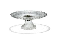 An English cut-glass and faceted spinning tazza or 'lazy Susan', late 19th century