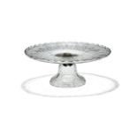 An English cut-glass and faceted spinning tazza or 'lazy Susan', late 19th century