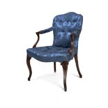 A George III mahogany and upholstered armchair, circa 1790