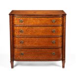 ϒ A late George III 'bird's eye Maple' bow-front chest of drawers, circa 1810