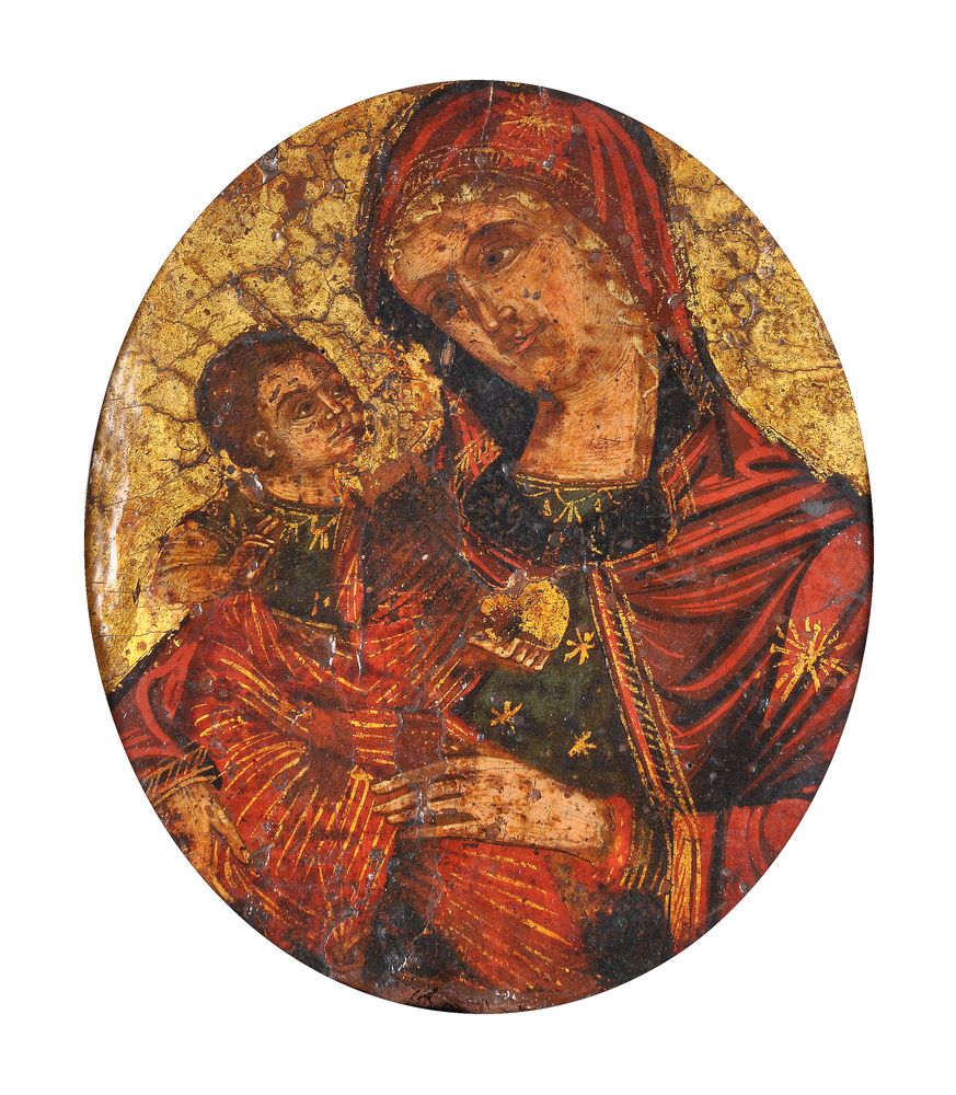 Greek Provincial school (late 19th/early 20th century), icon of the Mother of God Hodegetria, in 16t - Image 2 of 3