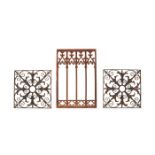 A pair of French or English wrought iron grille or balcony panels, 19th century