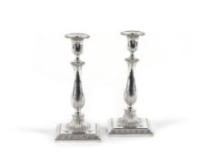 A pair of silver candlesticks, mark of Manoah Rhodes & Sons Ltd