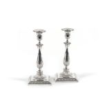 A pair of silver candlesticks, mark of Manoah Rhodes & Sons Ltd