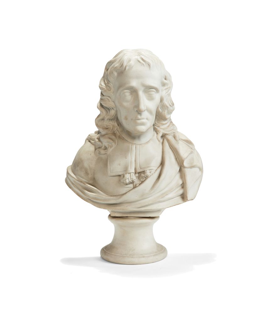 A Victorian Parianware bust of John Milton, third quarter 19th century