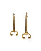 A pair of Continental gilt metal andirons in Neoclassical taste, circa 1900