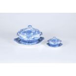 A Riley Semi-China blue and white printed soup tureen