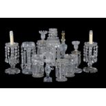 Assorted clear-glass table lustres