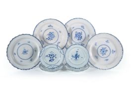A miscellaneous assortment of Staffordshire pearlware blue and white plates