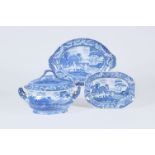 A Spode blue and white printed 'Castle' pattern pearlware soup tureen