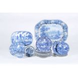 A miscellaneous assortment of Staffordshire blue and white printed pearlware