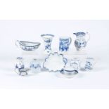 A selection of British blue and white ceramics