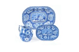 A selection of Adams blue and white printed pearlware