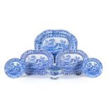 An assortment of Spode blue and white printed 'Tower' pattern pearlware