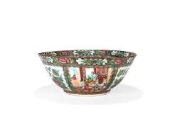 A large Cantonese 'Famille Rose' punch bowl