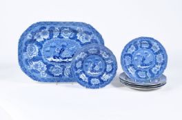A selection of Adams blue and white printed pearlware