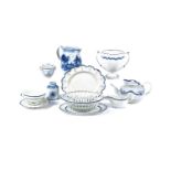 A selection of Staffordshire blue and white pearlware