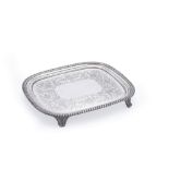 A late George III silver oblong salver by William Bennett